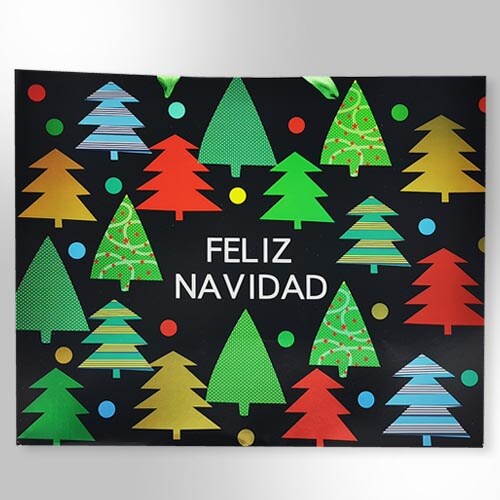 Importadora DecoHouse :: Bolsa De Reg Feliz Nav Negra C Pinos Colores